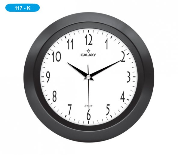 Galaxy Dekoratif Rakamlı Sessiz Akar Duvar Saati 30 cm - 9