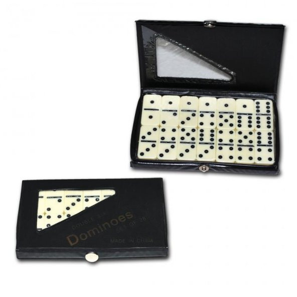 Çantalı Seramik Kemik Domino Oyunu Seti - 8
