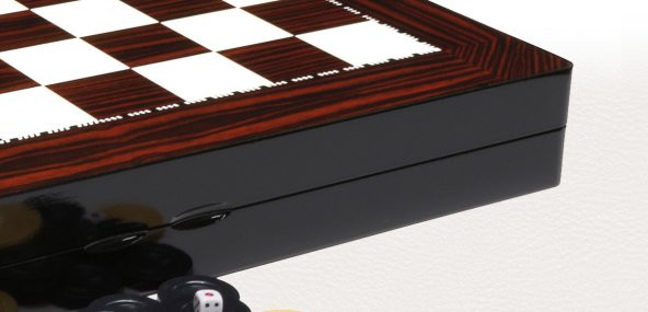 Yenigün Ahşap Ceviz Tavla Takımı Backgammon Büyük Boy - 3