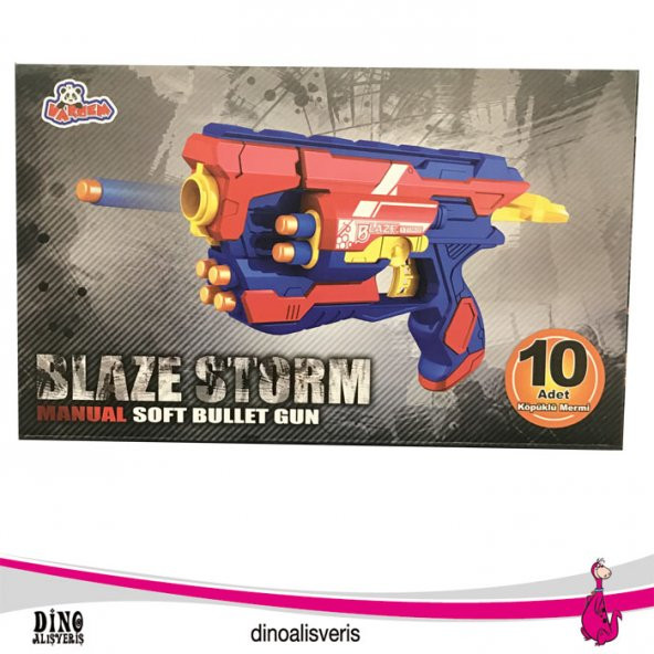 blaze storm manual soft bullet gun sünger mermi atan tabanca - 1