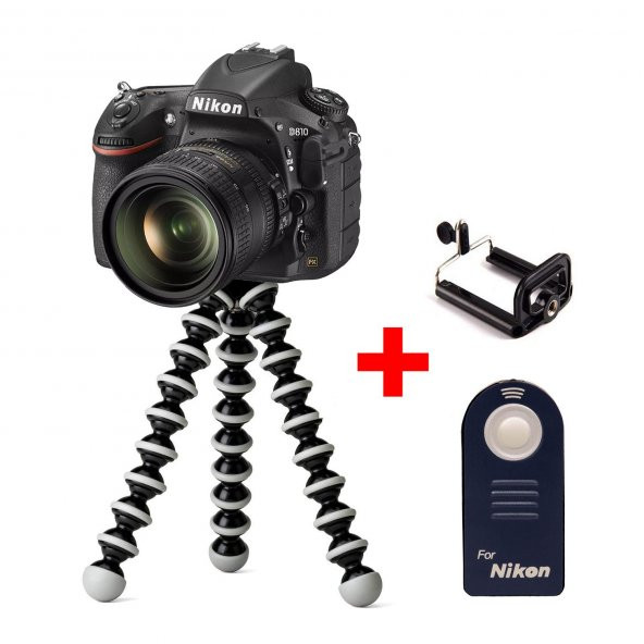 Nikon D3000 Fotoğraf Makinesi için Masaüstü Tripod Seti