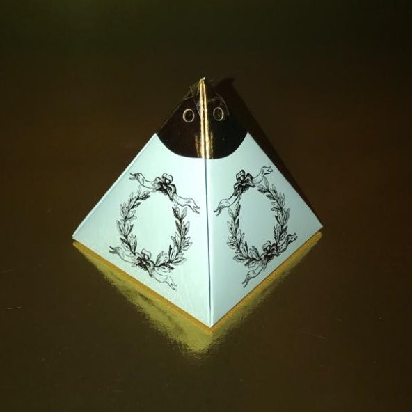 hediyelik şeker kına piramit kutu Mavi gold