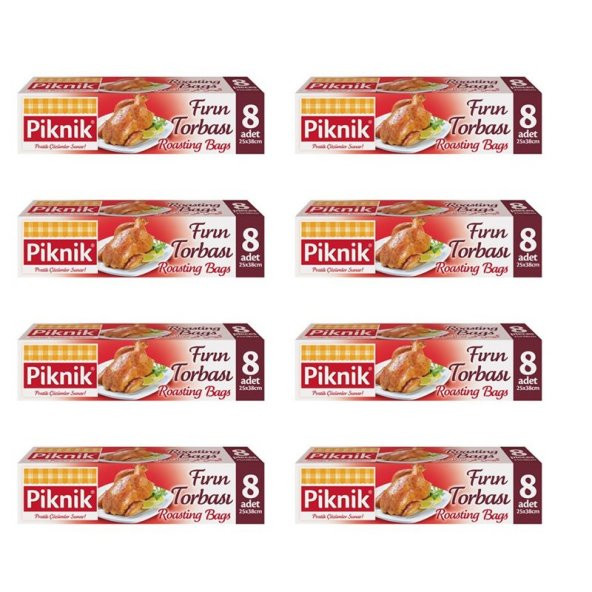 PİKNİK GIDA AMBALAJ YANMAZ FIRIN TORBASI KUTU 8Lİ - 1