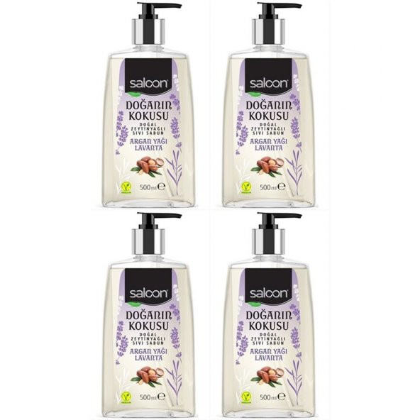 SALOON DOĞANIN KOKUSU SIVI SABUN ARGAN YAĞI&LAVANTA 500ML 4LÜ