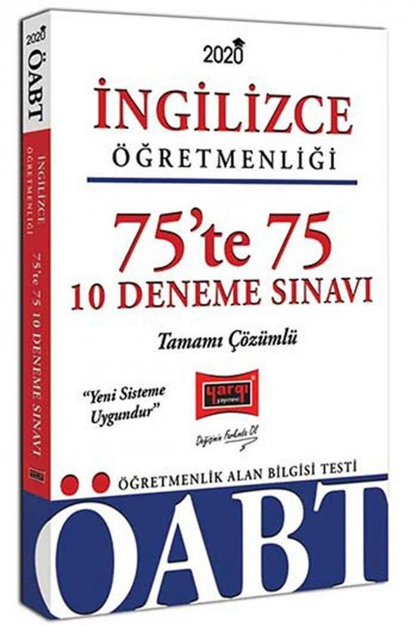 Yargı Yayınları 2020 ÖABT İngilizce Öğretmenliği 75te 75 Tamamı Çözümlü 10 Deneme Sınavı