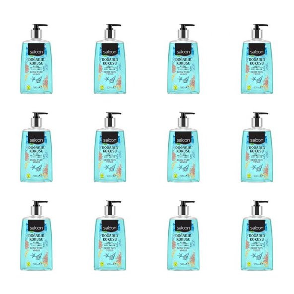SALOON DOĞANIN KOKUSU SIVI SABUN DENİZ TUZU&YOSUN 500ML 12Lİ