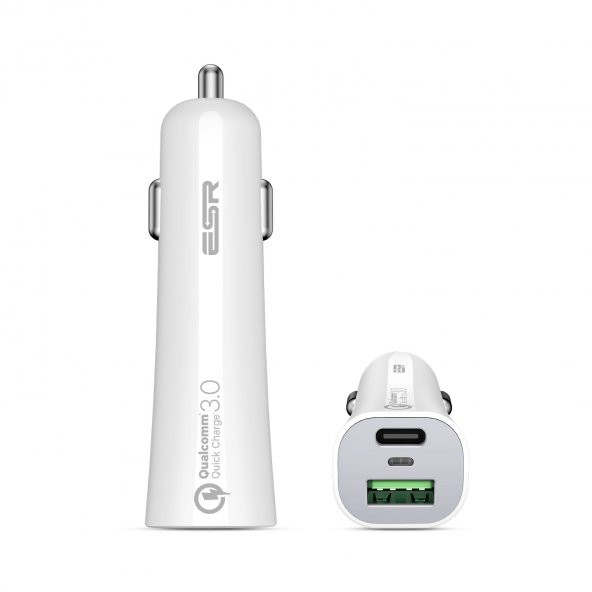 ESR USB-C PD Araç Şarj Cihazı, White