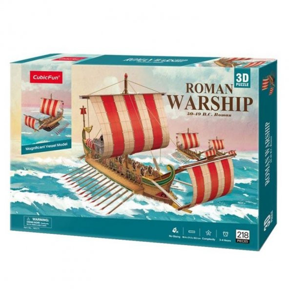 Antik Roma Savaş Gemisi 3D Puzzle - 4