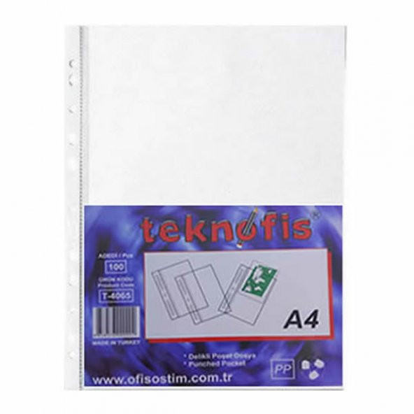 Teknofis A4 XL 100 lü Poşet Dosya - 1