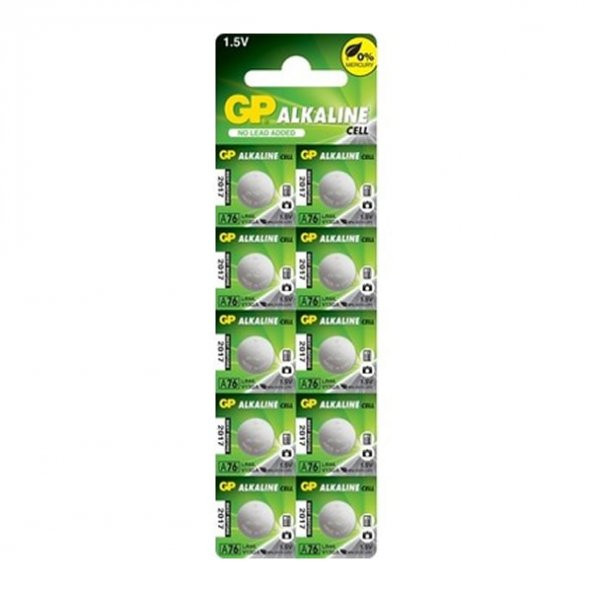 Gp GpA76-2C10 Lr44 10 lu Alkalin Pil