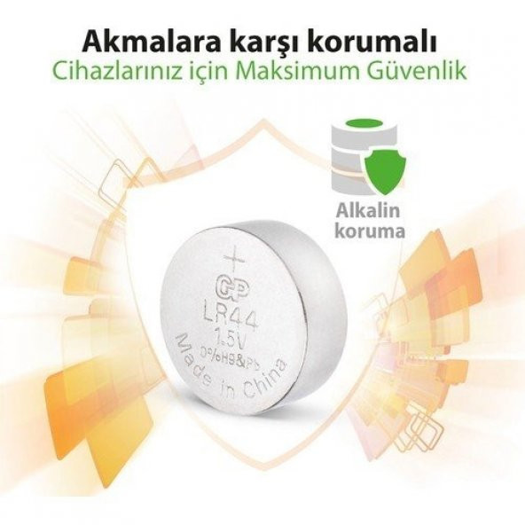 Gp GpA76-2C10 Lr44 10 lu Alkalin Pil - 4