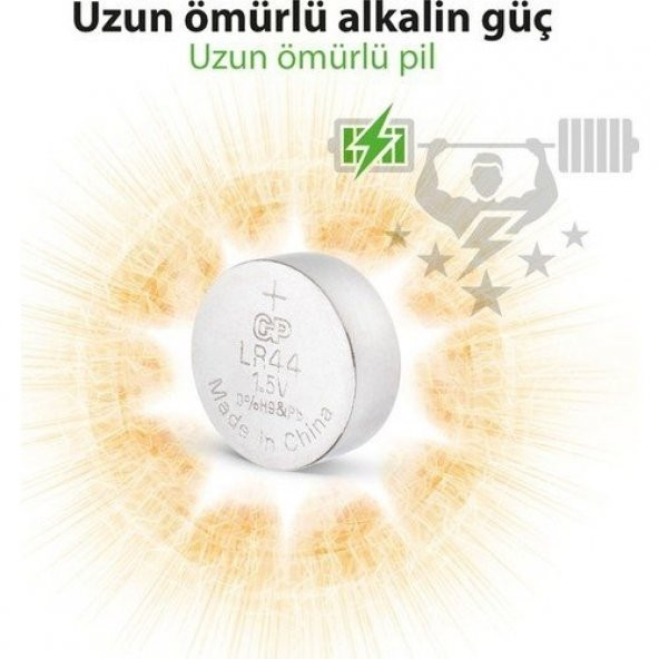 Gp GpA76-2C10 Lr44 10 lu Alkalin Pil - 7