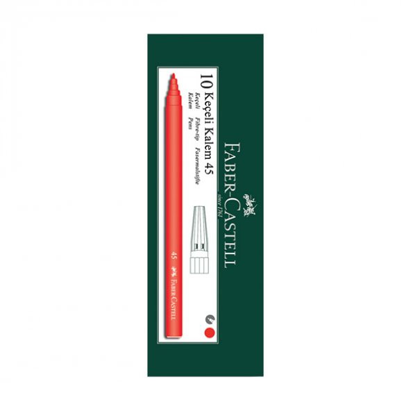 Faber-Castell 10 lu Kırmızı Keçeli Kalem