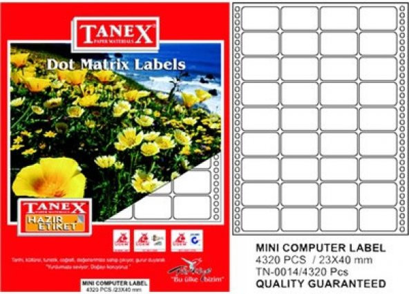 Tanex Tn001410 23 X 40 Bilgisayar Etiketi