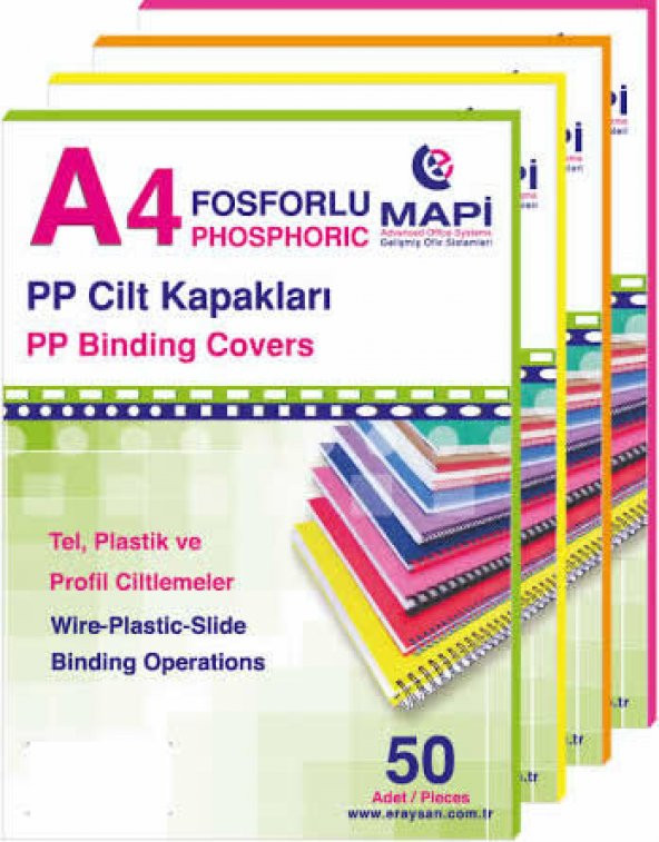 Mapı 550 Mıc A4 50Lı Fosforlu Magenta Pvc Opak Cilt Kapağı