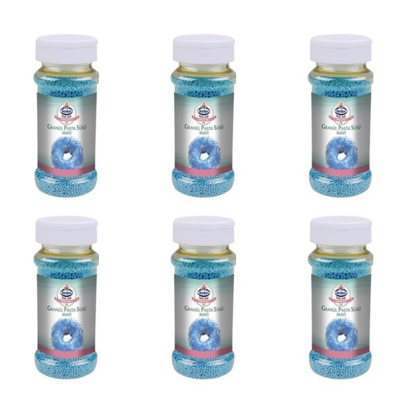 KENTON TATLI ŞEFİ GRANÜL PASTA SÜSÜ MAVİ 85GR ŞİŞE 6LI