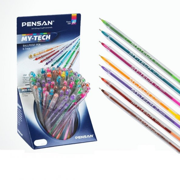 Pensan MY-Tech Tükenmez Kalem 60 lı Paket 8 Renk Karışık