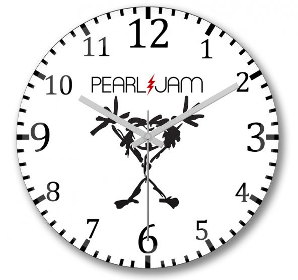 Pearl Jam Duvar Saati Bombeli Gercek Cam