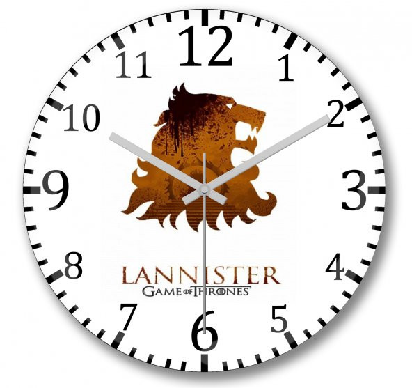 Lannisters Duvar Saati Bombeli Gercek Cam