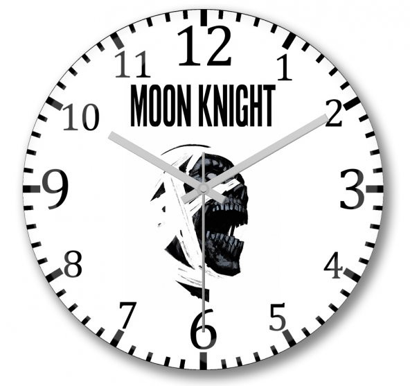 Moon Knight Duvar Saati Bombeli Gercek Cam