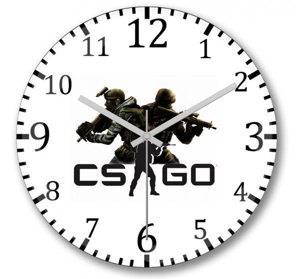 Counter  Strike CSGO Duvar Saati Bombeli Gercek Cam