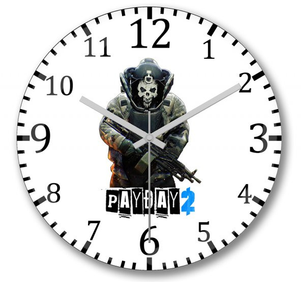 Payday 2 Skulldozer Duvar Saati Bombeli Gercek Cam