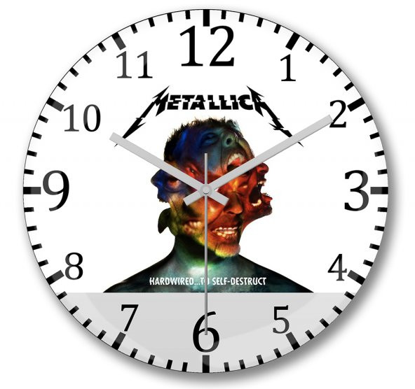 Metallica1 Duvar Saati Bombeli Gercek Cam