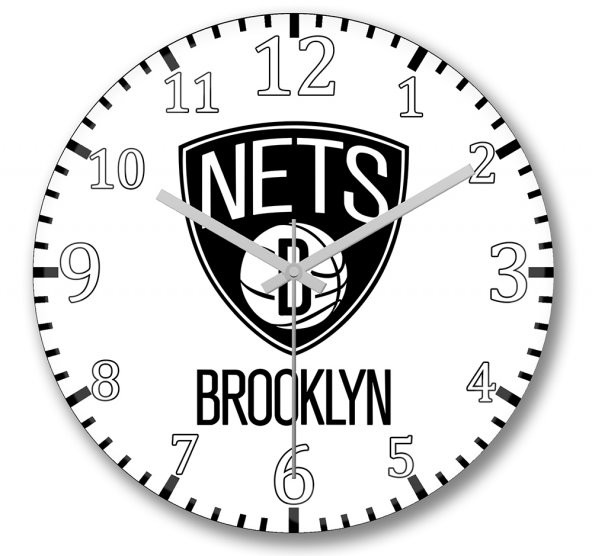 Brooklyn Nets Duvar Saati Bombeli Gercek Cam