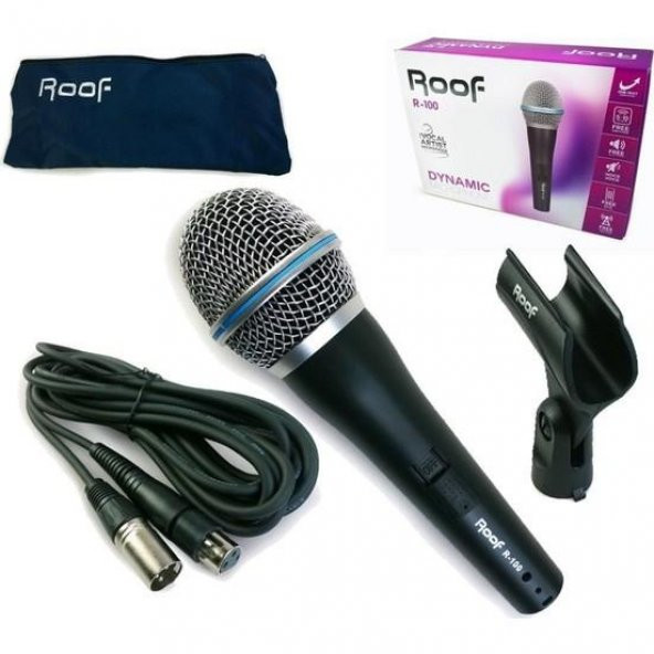ROOF Kablolu Dinamik El Mikrofonu R-100 Cami Mikrofonu - XLR
