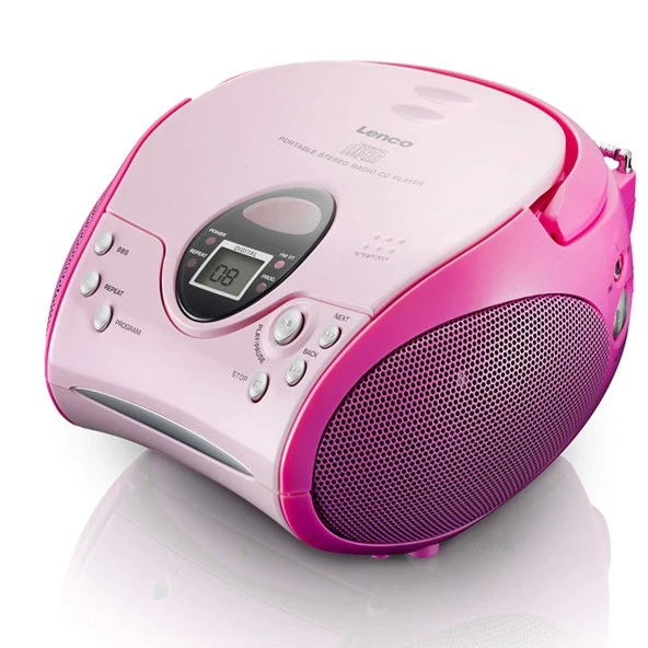 Lenco SCD-24 Portable Taşınabilir Müzik Seti Radyo CD Çalar-Pembe - 5