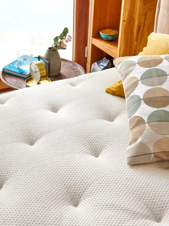 Niron Majesty Yatak 90x190 Tek Kişilik Pedli Ekstra Lüks Yumuşak Yatak Pamuklu Keten Kumaş 30 cm - 8