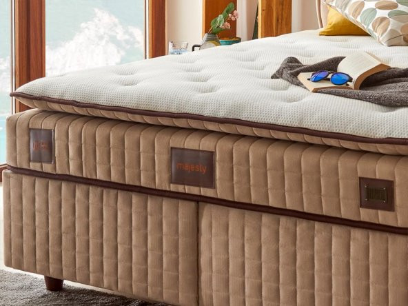 Niron Majesty Yatak 90x190 Tek Kişilik Pedli Ekstra Lüks Yumuşak Yatak Pamuklu Keten Kumaş 30 cm - 7