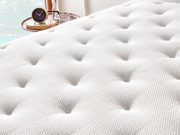 Niron Majesty Yatak 100x200 Tek Kişilik Pedli Ekstra Lüks Yumuşak Yatak Pamuklu Keten Kumaş 30 cm - 2