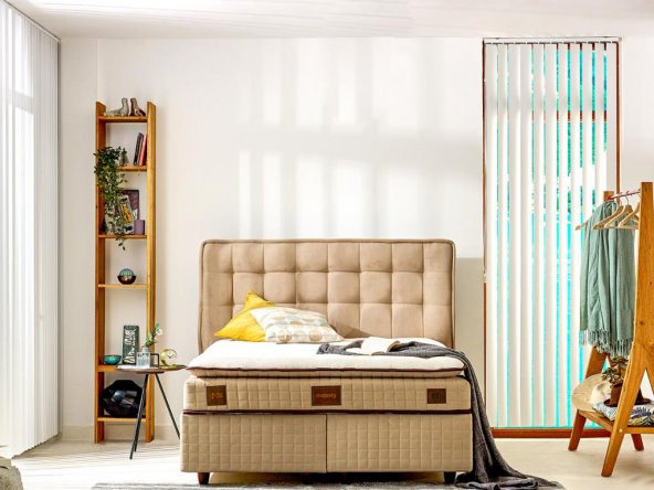 Niron Majesty Yatak 100x200 Tek Kişilik Pedli Ekstra Lüks Yumuşak Yatak Pamuklu Keten Kumaş 30 cm - 6