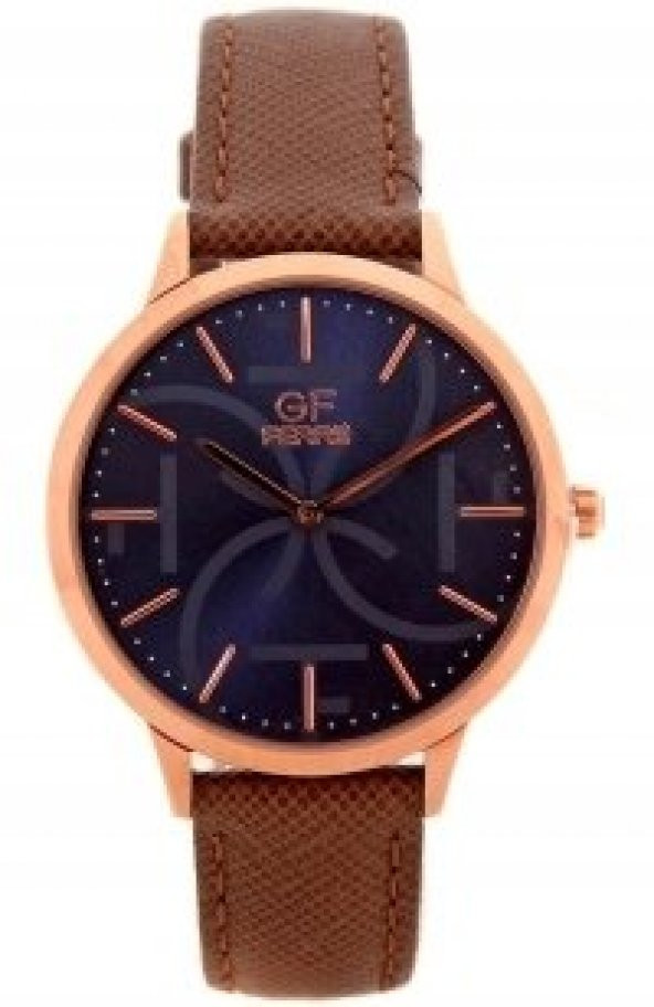 GF FERRE Rose Gold Brown Leather Strap
