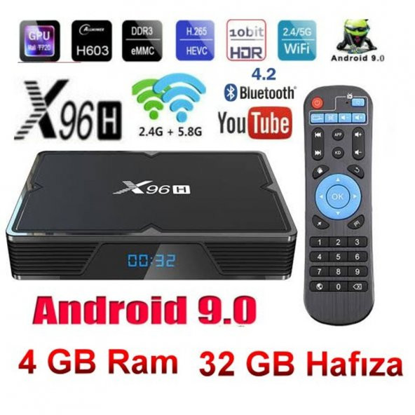 X96H 4GB RAM 64GB ROM ANDROİD 9.0 TV BOX - 2