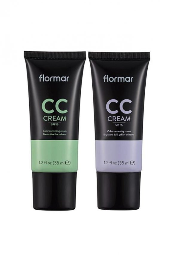 Flormar CC Krem Brıghtnes Dull Yellow 35 ml+Flormar CC Krem Neutralize The Redness 35 ml