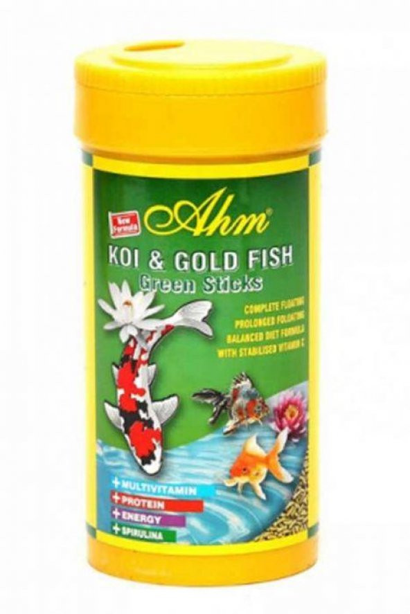 Ahm Koi Goldfish Green Sticks Balık Yemi 250 ml