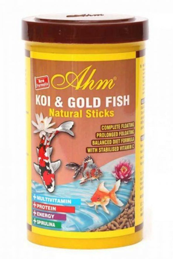 Ahm Koi Goldfish Natural Sticks Balık Yemi 1000 ml