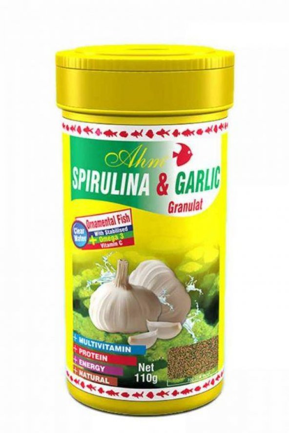 Ahm Spirulina Garlic Sarımsaklı Balık Yemi 100 ml - 2