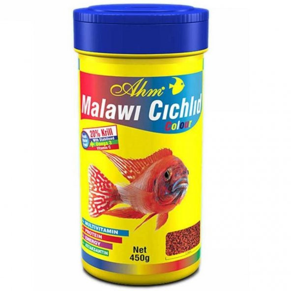 Ahm Malawi Cichlid Granulat Colour Balık Yemi 100 ml