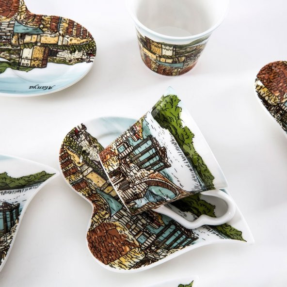 Vitale 6lı Alanya Desenli Kahve Fincanı Seti - 3