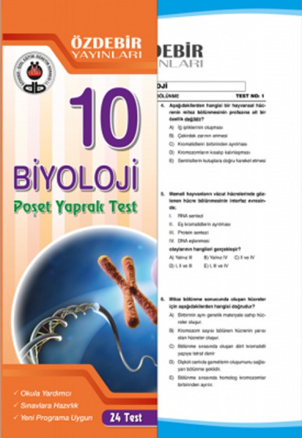 10. Sınıf Biyoloji Poşet Yaprak Test - Özdebir Yayınları