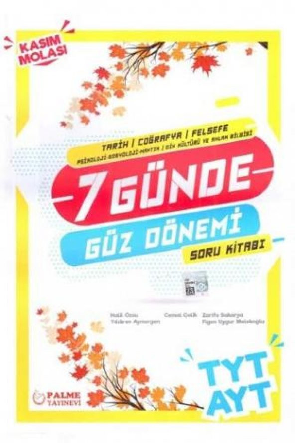 TYT AYT (TCF)7 Günde Güz Dönemi Soru Kitabı - Palme Yayınları
