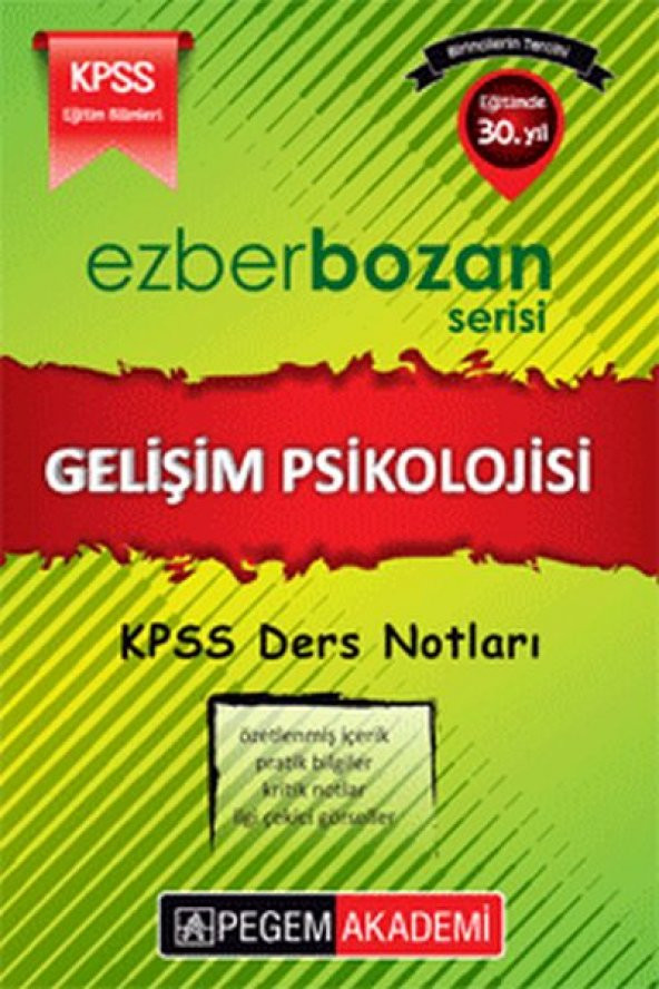 Gelişim Psikolojsi KPSS Ders Notları - Pegem Yayınları
