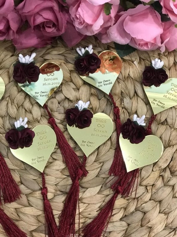 30 Adet 5*5 Ölçüsü İsme Özel Pleksi Söz,Nişan,Kına,Nikah,Mevlid Magnet Hediyelik - 3