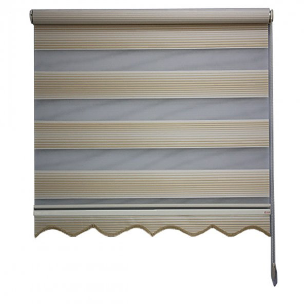 Sütlü Kahve Rengi Gradyan Dar Pileli Zebra Perde - 4