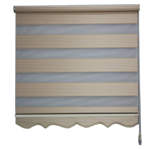 Sütlü Kahve Rengi Jakarlı Zebra Perde - 4