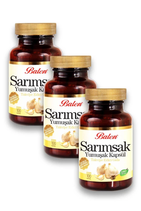 Balen Sarımsak Yağı Yumuşak Kapsül 450 mg 3 x 100 Kapsül ürün görseli 1