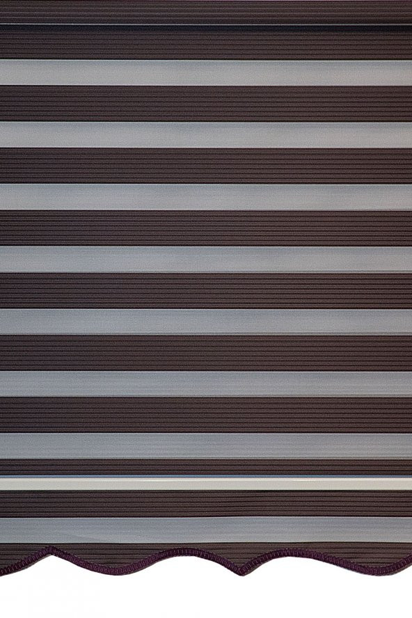 Kahve Rengi Dar Pileli Polyester Zebra Perde - 4